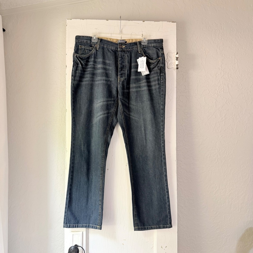 Joe Browns Super Shorts Mens 38 Straight Leg Blue Denim Jeans Button Fly PP 071